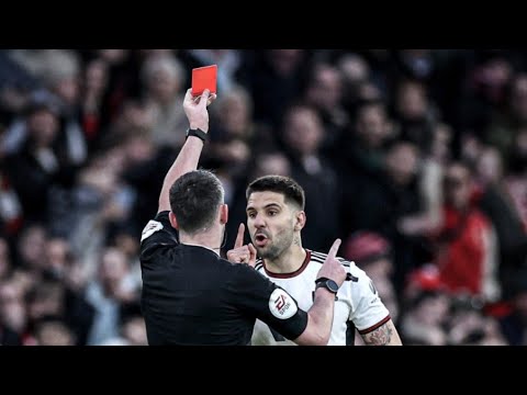 Fulham triple red card! 🟥 | Marco Silva, Mitrovic & Willian sent off vs. Manchester United #FACup