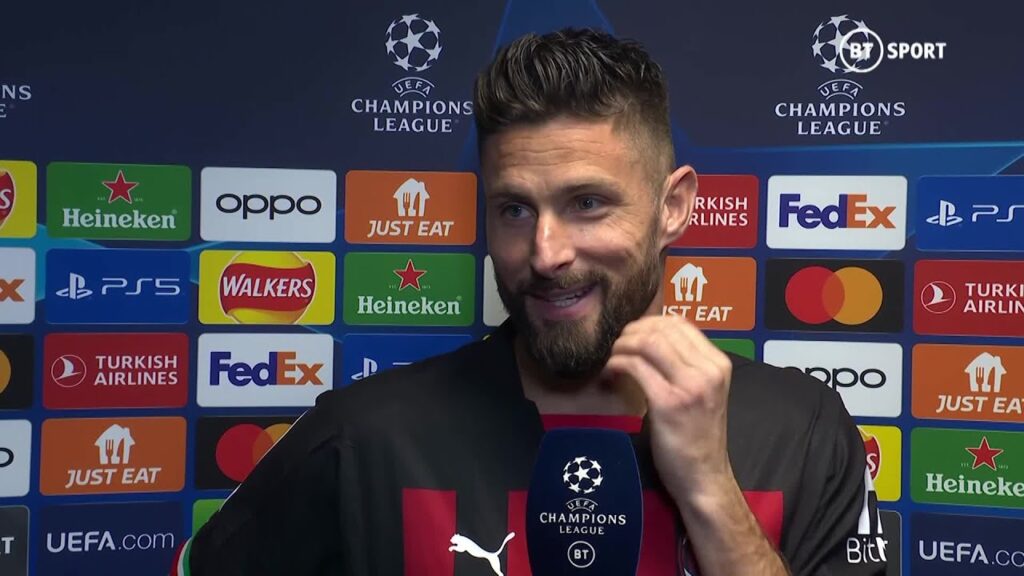 Olivier Giroud gets one over Spurs 💪 AC Milan striker on reaching the Champions League quarters...