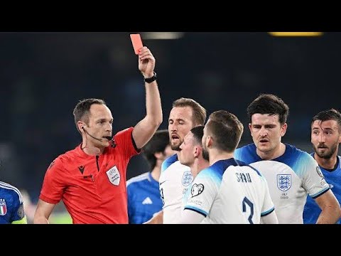 Luke shaw red card footage | Shaw sent off after 2 yellow cards in 54 seconds