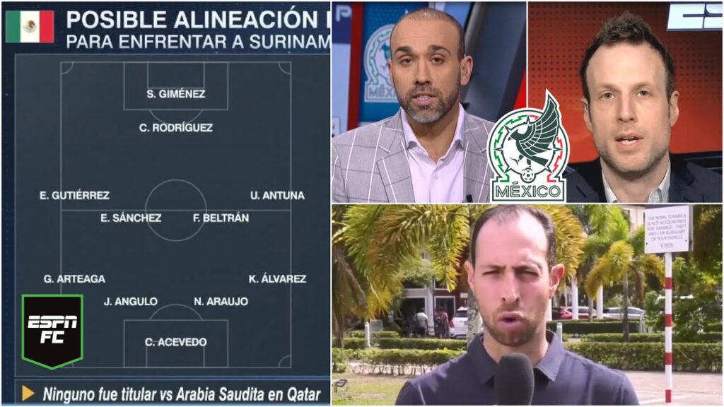 ALINEACIÓN de la selección mexicana vs Surinam tiene a Santiago Giménez como delantero | ESPN FC