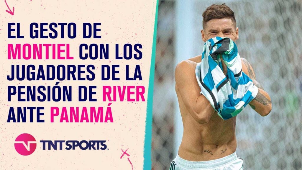 El gesto de Gonzalo #Montiel con los chicos de la pensión de #River en el partido de #Argentina