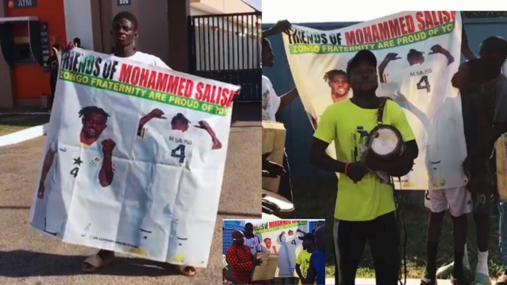 BLACK STARS’ MOHAMMED SALISU FANS AT KUMASI BABA YARA IN JAMA SESSION WAITING FOR THE TEAM’S ARRIVAL