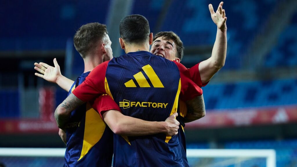 Golazos de Gavi, Nico Williams y Joselu en el entrenamiento en La Rosaleda de Málaga | 🔴 SEFUTBOL