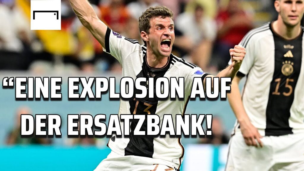 So reagiert Müller auf Füllkrugs Mega-Tor | Deutschland – Spanien 1:1 | WM 2022 So reagiert Müller auf Füllkrugs Mega-Tor | Deutschland - Spanien 1:1 | WM 2022