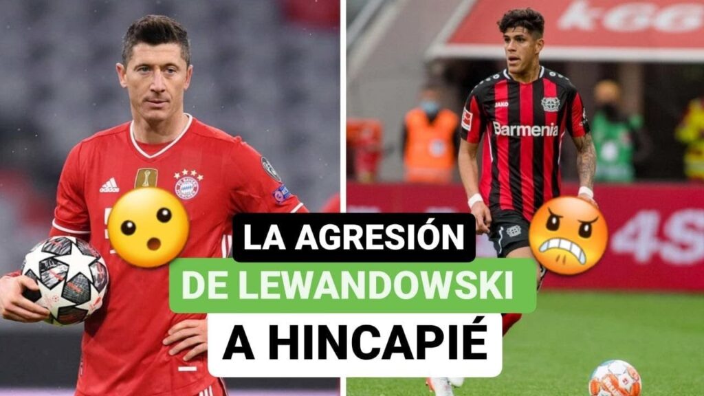 😡 La agresión de Robert Lewandowski 🤛🏻 a Piero Hincapié 🤨