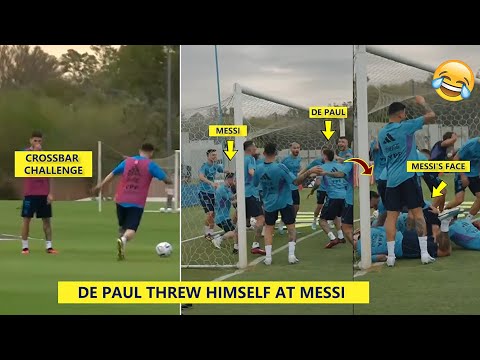 Rodrigo De Paul Saw Messi Fall & Threw Himself at Messi! 🤣🤣
