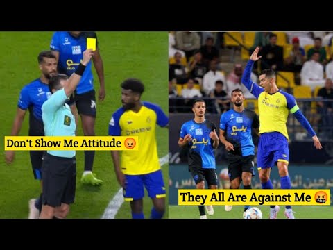 Cristiano Ronaldo received a yellow card for booting the ball away at half-time 🟨🤬