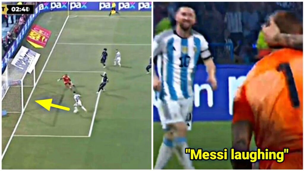 Lionel Messi's reaction to Lautaro Martínez crazy open goal miss vs Curaçao