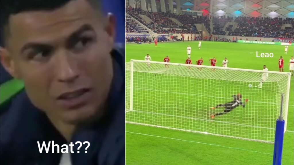 Cristiano Ronaldo Reaction to Rafael Leao penalty miss vs Luxembourg!!👀😳🇵🇹