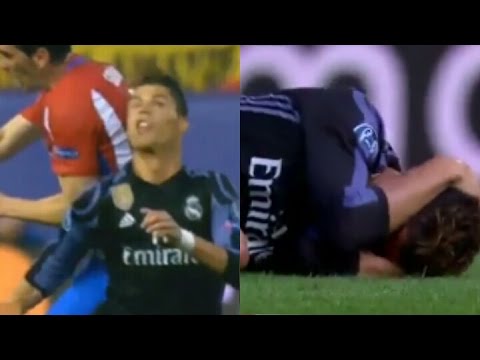 Diego Godin Almost Knocks Out Cristiano Ronaldo