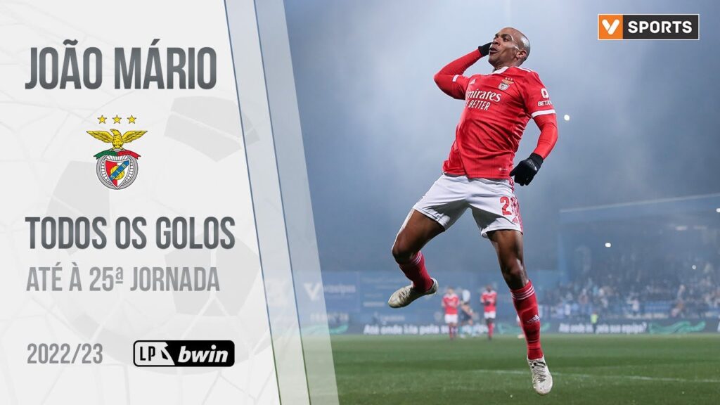 João Mário (Benfica): Golos até à 25.ª jornada (Liga 2022/2023)