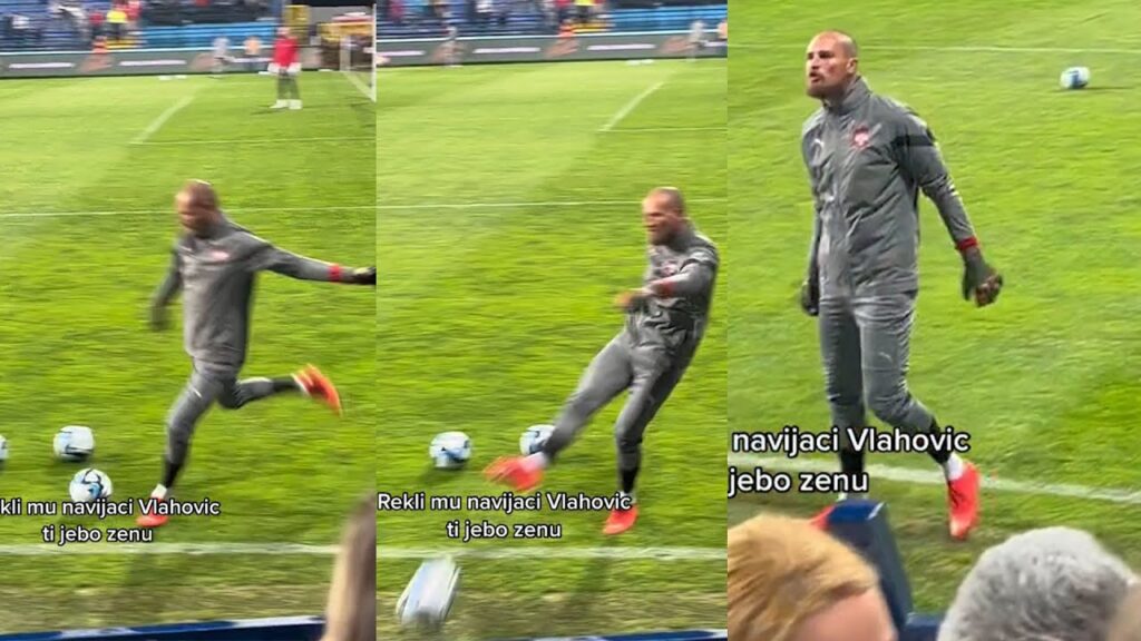 Rajković Napucava Loptu u Navijače Crne Gore jer su mu Rekli: Vlahović ti je Jebao Ženu