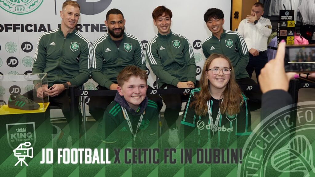 Celtic Stars Cameron Carter-Vickers, Joe Hart & Yuki Kobayashi in Ireland to visit JD Dublin! 🇮🇪💚