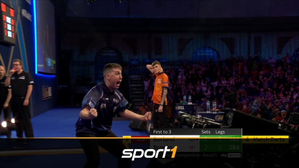 9-Darter im Decider! WM-Debütant Borland lässt Ally Pally explodieren | SPORT1 - DARTS WM 2022