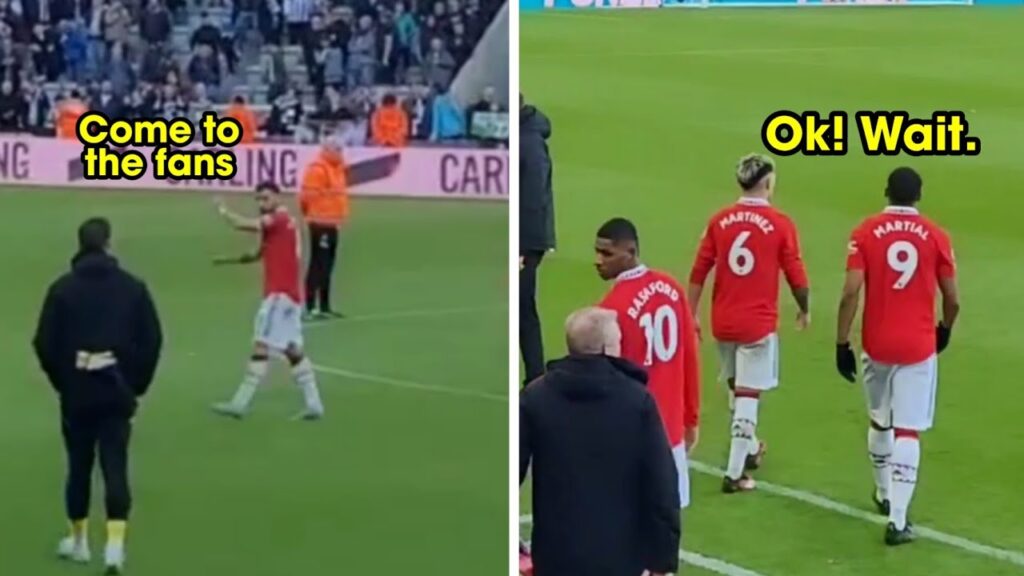 Bruno Fernandes ordered Lisandro Martinez, Martial and Rashford to applaud Man Utd fans