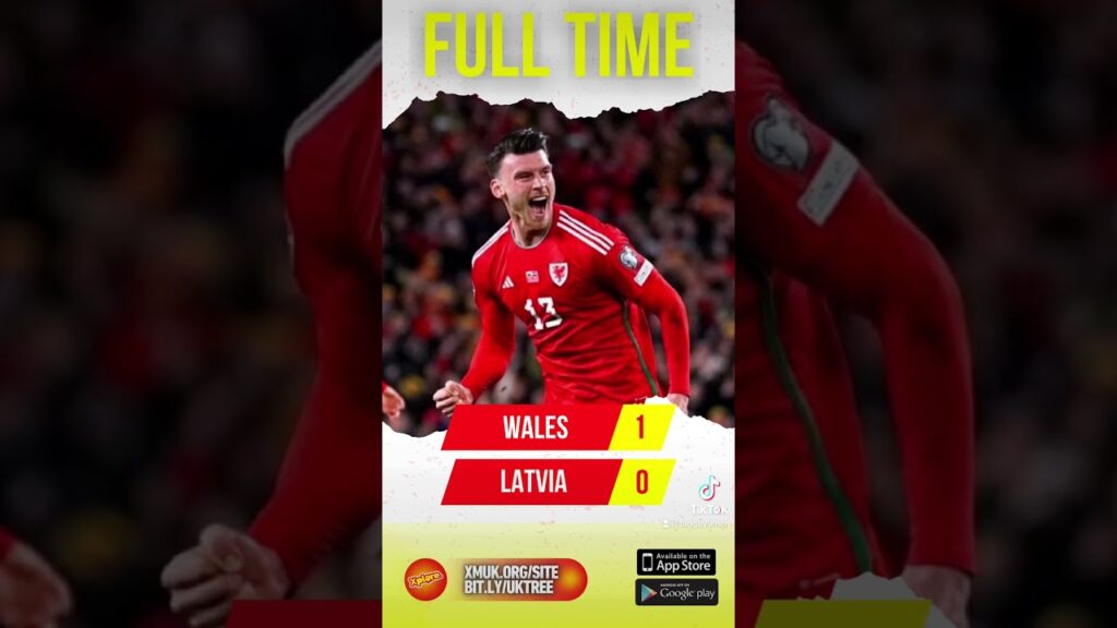 #WALES 1-0 #LATVIA 💥⚽️Kieffer Moore with the first half strike