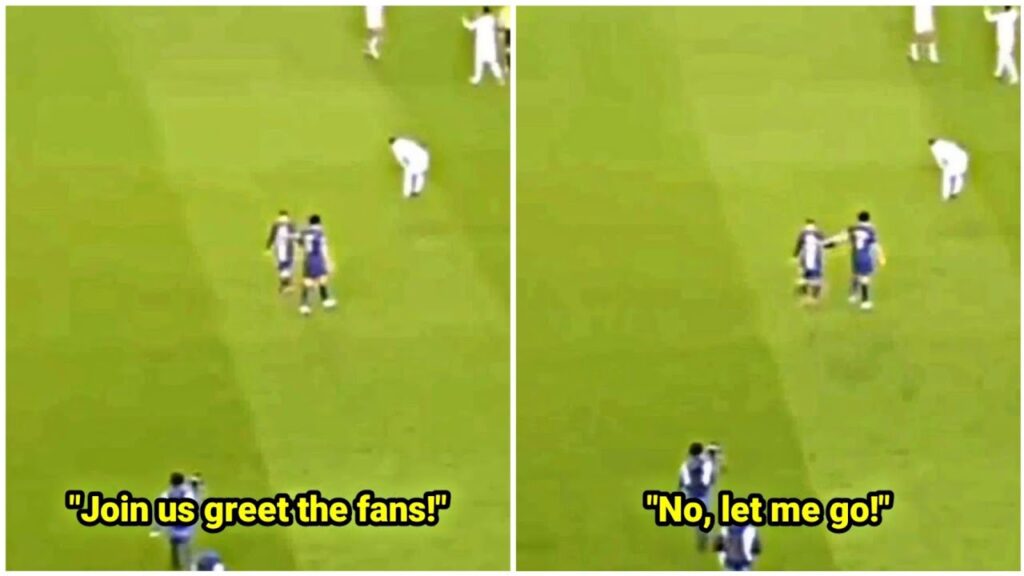 Messi's reaction when Marquinhos asked him to greet PSG fans