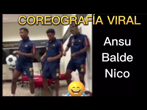 La coreografía de Ansu Fati, Balde y Nico Williams se hace viral