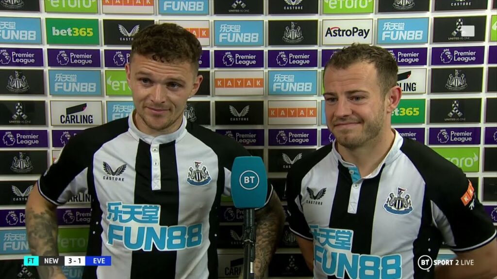 Goalscroring duo Ryan Fraser and Kieran Trippier on a brilliant evening at St. James' Park! 🤜🤛