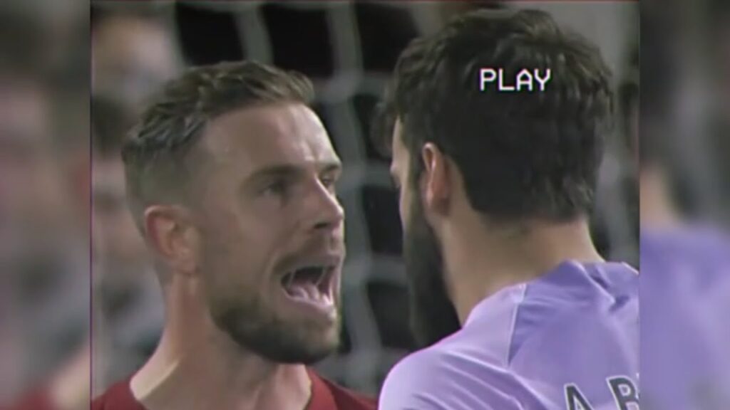 Henderson & goalkeeper Alisson exchange angry words during Liverpool draw