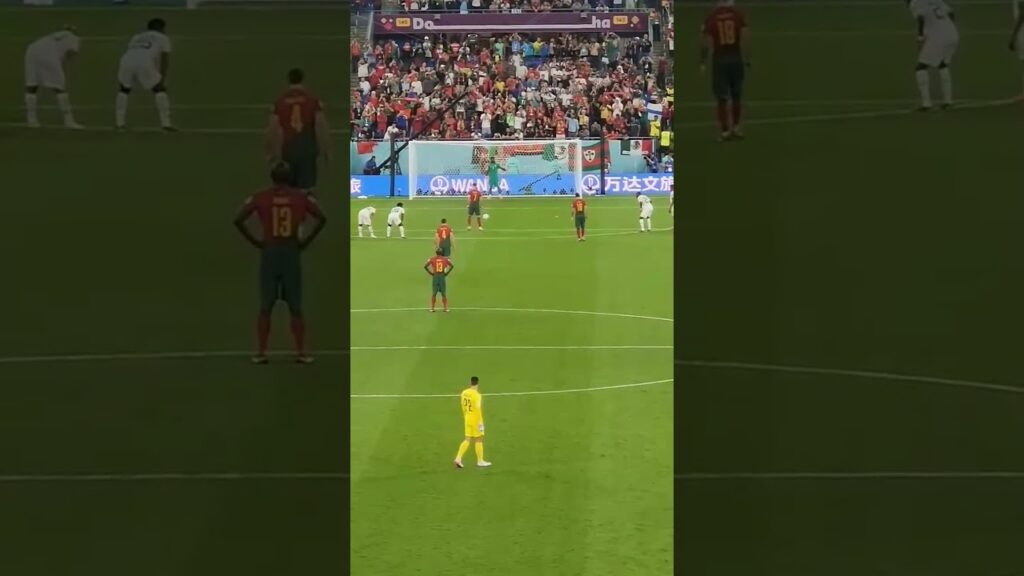 Cristiano Ronaldo face to face with Lawrence Ati Zigi (Ghana's Goalkeeper)