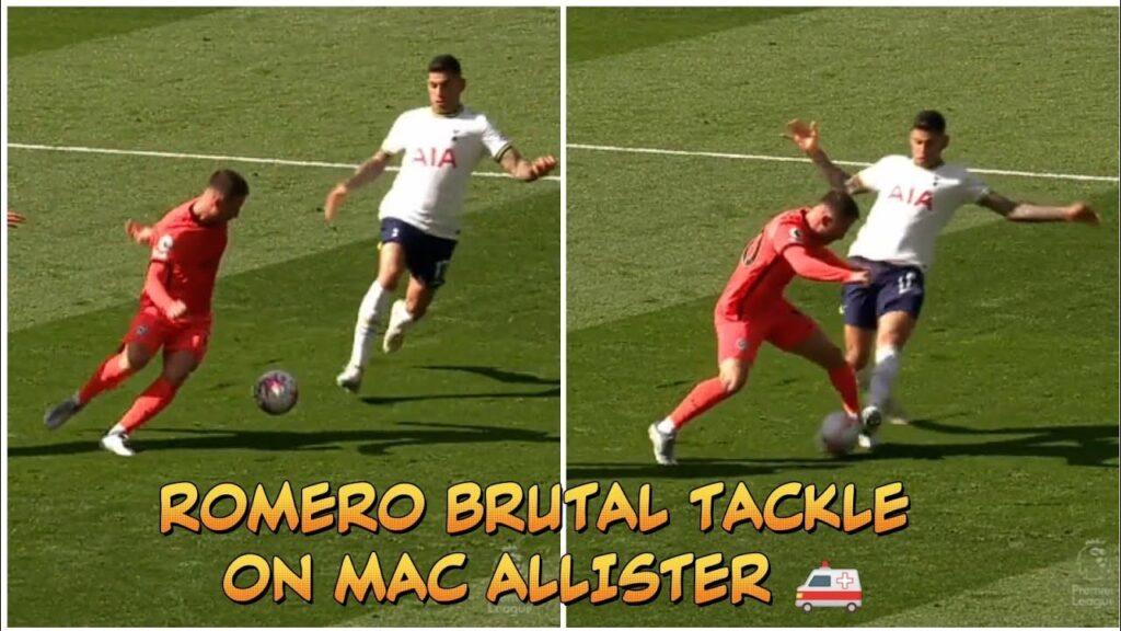CUTI ROMERO BRUTAL TACKLE ON MAC ALLISTER 🚑