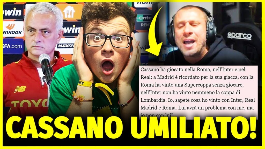 OHHH!! STOCCATA CLAMOROSA di MOURINHO a CASSANO: “MADRID LO RICORDA PER LA GIACCA, INTER E ROMA..”