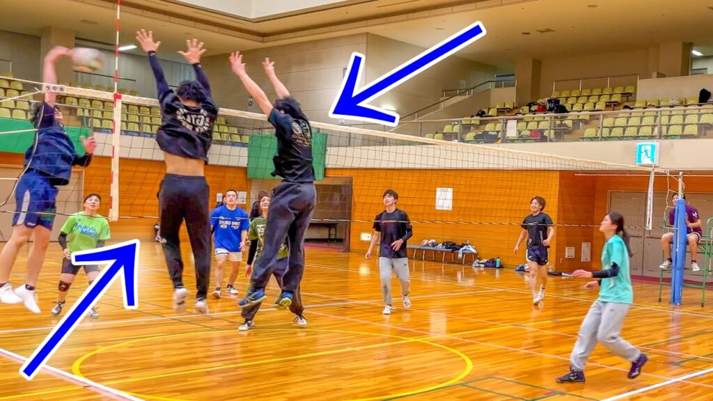 【バレーボール】混合バレーでこの2枚ブロックは強すぎました 【バレーボール】混合バレーでこの2枚ブロックは強すぎました