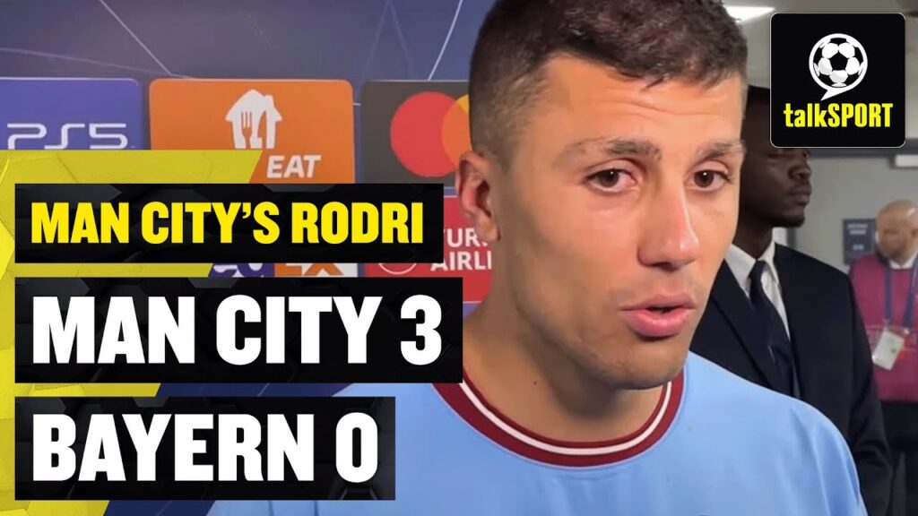 RODRI REACTS TO HIS FIRST CHAMPIONS LEAGUE GOAL 🤩 | Manchester City 3-0 Bayern Munich ⚽️