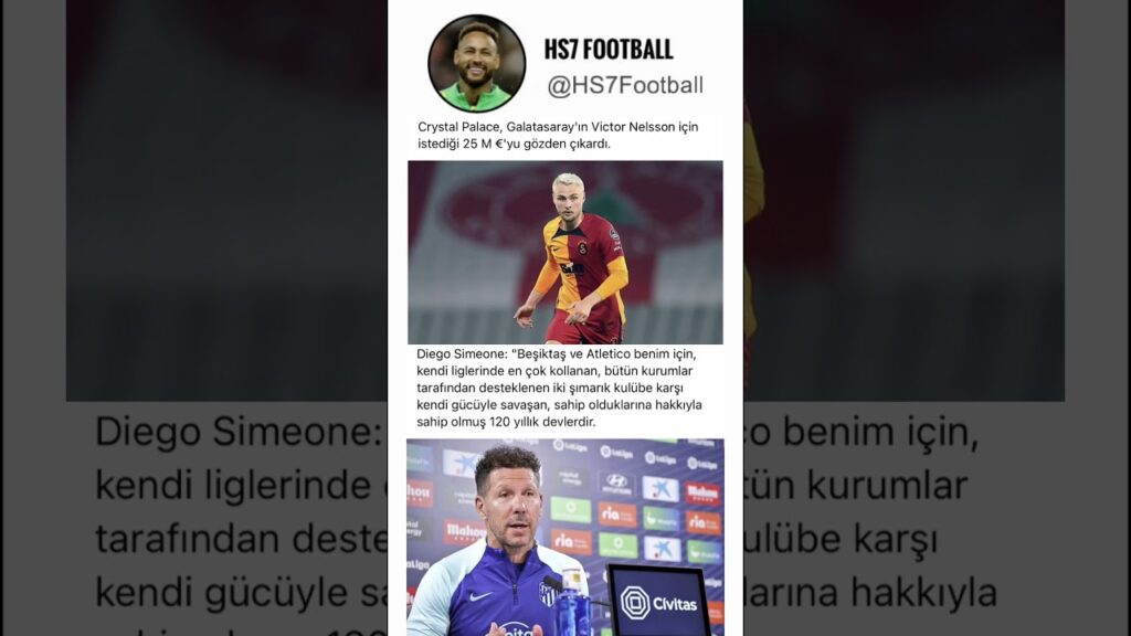 🤔 Victor Nelsson 🔜 Crystal Palace #galatasaray #nelsson #crystalpalace #beşiktaş #atleticomadrid