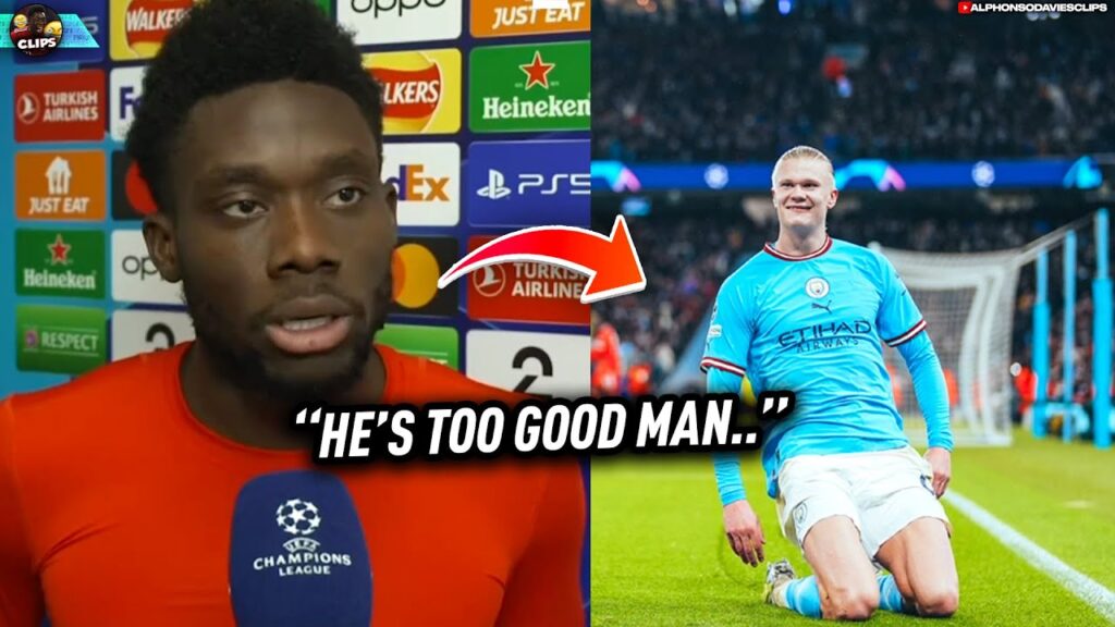 Davies reaction to Haaland's performance vs Bayern in the UCL..