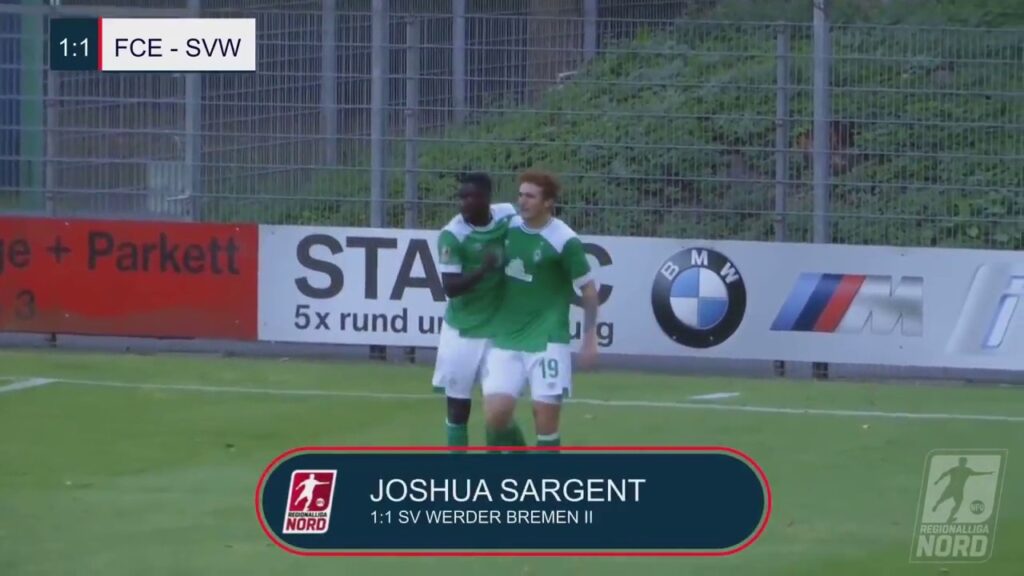 Josh Sargent Goal - FC Eintracht Norderstedt 1-1 SV Werder Bremen II - 07/31/2018