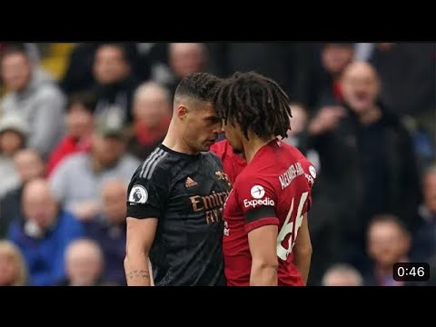 Granit Xhaka and Alexander Arnold fight in Arsenal Liverpool match 🔥