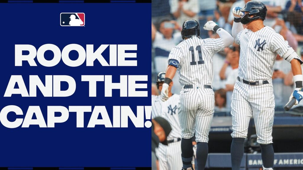 Anthony Volpe hits his first career homer, then Aaron Judge celebrates with one of his own!