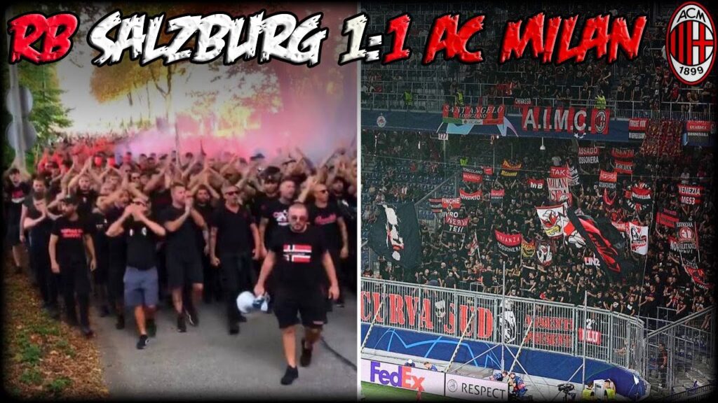 Curva Sud Milano a Salisburgo | ACMILAN Fans Corteo in SALZBURG | RB Salzburg 1:1 AC Milan 7/9/2022