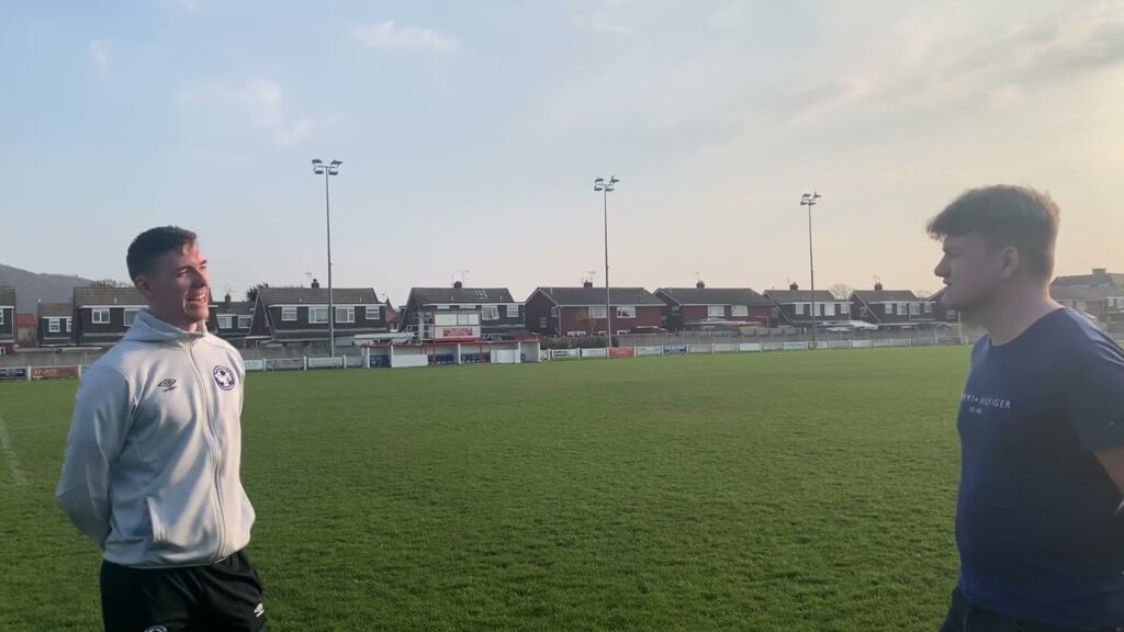 Adam Davies after a 2-0 victory over Prestatyn Town at Bastion Gardens