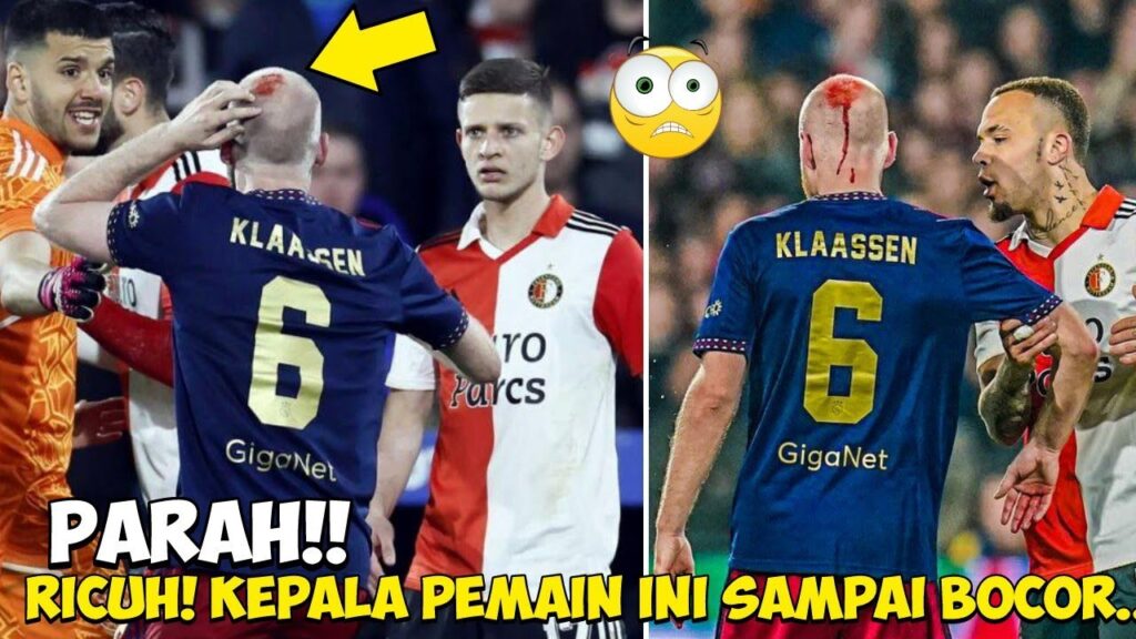 Ngeri! Detik-Detik Kepala Pemain Ajax Davy Klaassen B0cor..