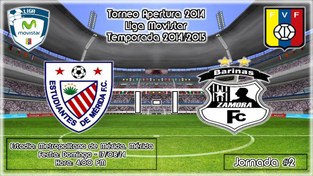 Jornada N°2 - Estudiantes de Mérida 1-1 Zamora FC - Torneo Apertura 2014