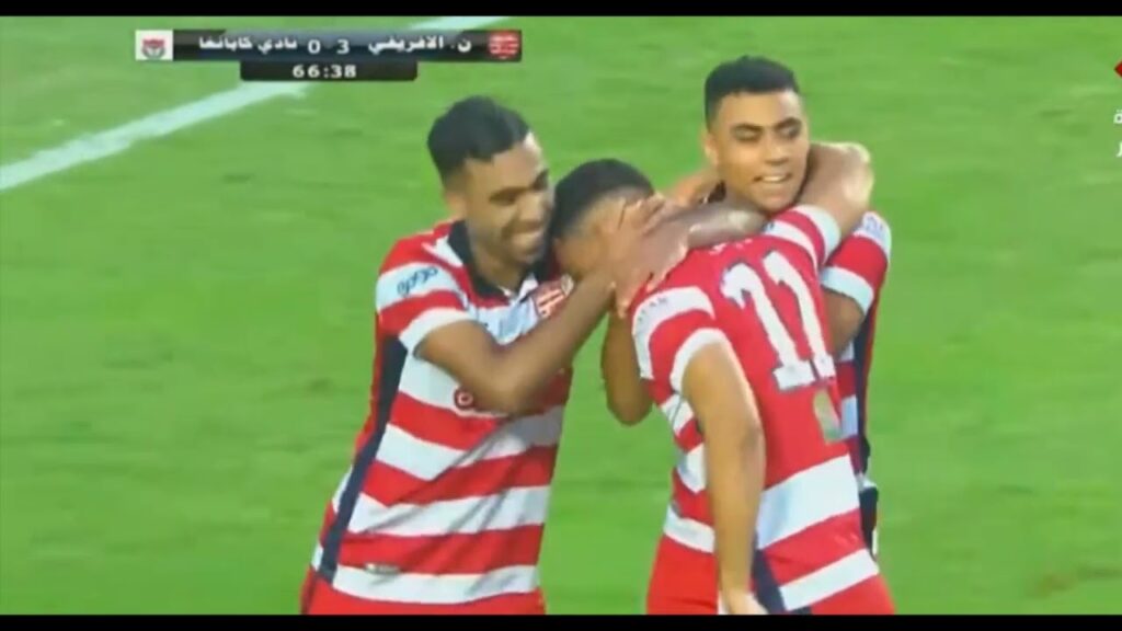 شهاب لعبيدي يسجل الهدف الرابع للنادي الإفريقي أمام نادي كابنغا