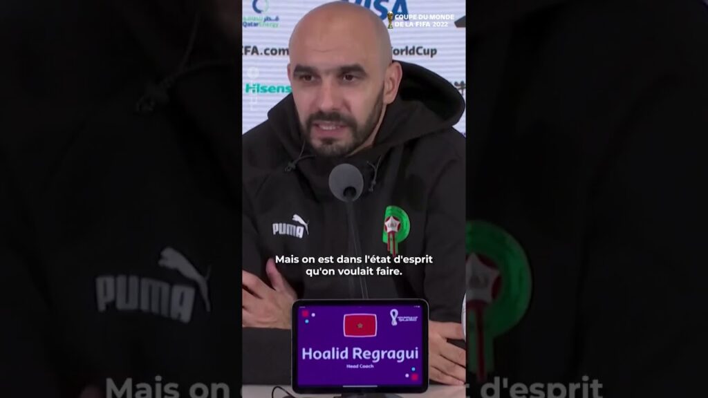 Walid Regragui, coach du Maroc après la victoire contre le Portugal #shorts #cdmrtbf
