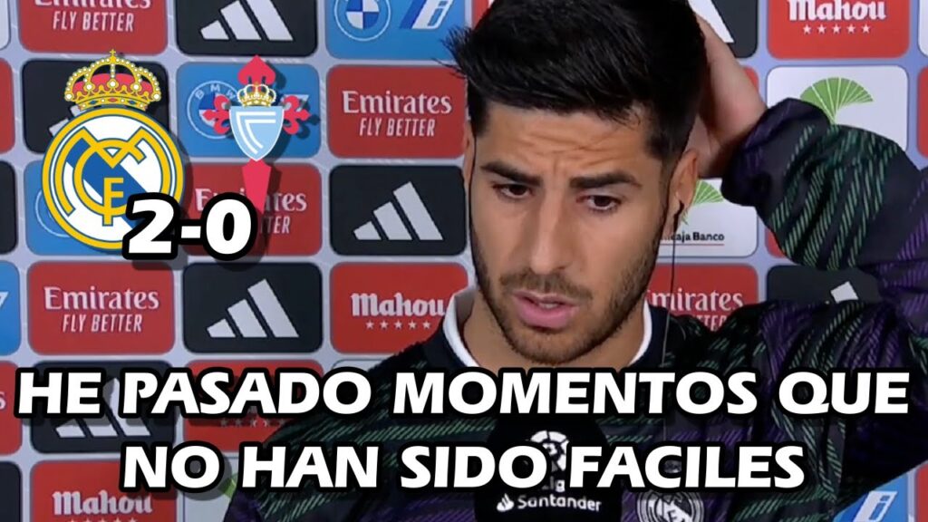 LA REACCION DE MARCO ASENSIO TRAS GOL Y VICTORIA REAL MADRID 2-0 CELTA DE VIGO