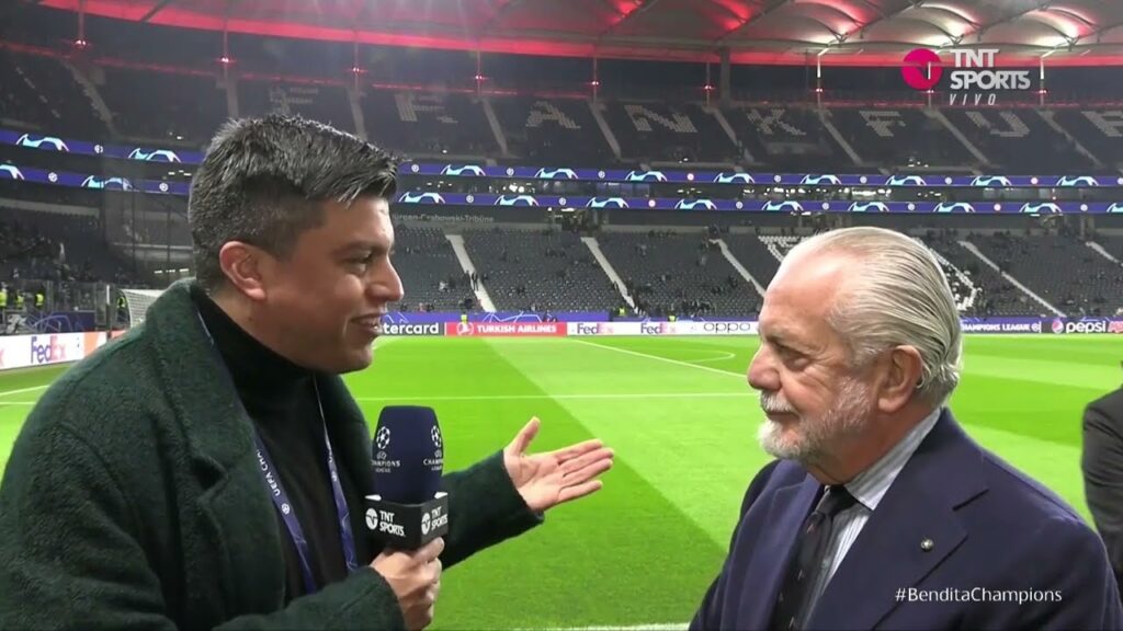 "CHUCKY LOZANO ES UN GRAN JUGADOR": AURELIO DE LAURENTIIS - ENTREVISTA | FRANKFURT VS NAPOLI