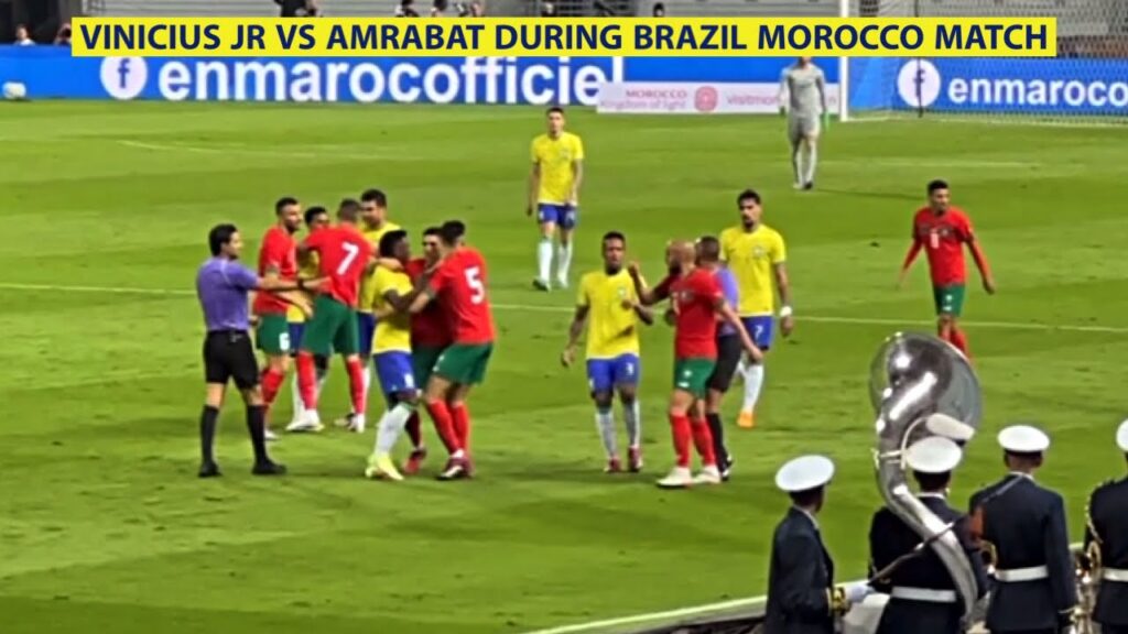 Sofyan Amrabat fight with Vinicius jr during Brazil Morocco International Friendlies Sofyan Amrabat fight with Vinicius jr during Brazil Morocco International Friendlies