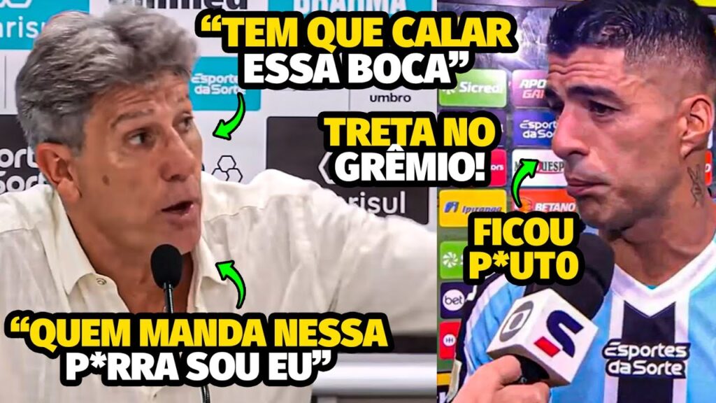 P0LÊMICA! RENATO GAÚCHO REVELA  BR1GA FElA COM JOGADOR DO GRÊMIO E DEIXA SUAREZ PISTOLA COM CRUZEIRO