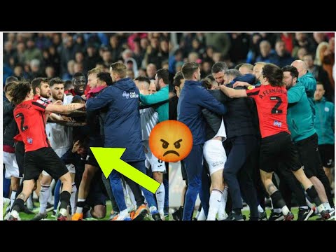 Swansea City 4-2 Preston North End | Ryan Lowe and Joe Allen sent off after mass brawl |