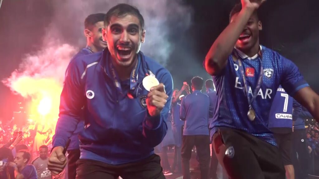 Al Hilal celebrating at Home Soil