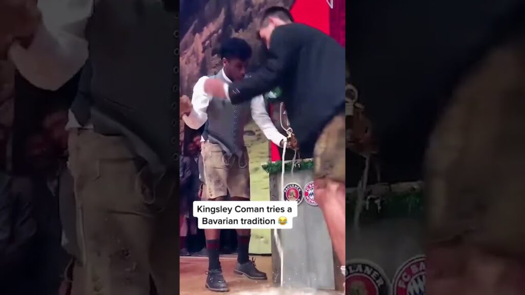 When Kingsley Coman tried this Bavarian tradition 😂 (via fcbayern) #shorts
