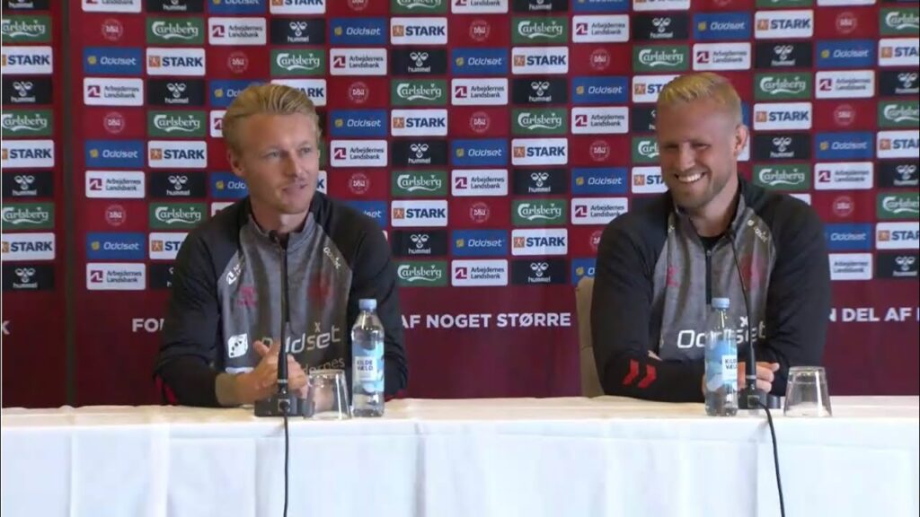 Simon Kjær and Kasper Schmeichel - Press Conference before Denmark - Scotland - Interview