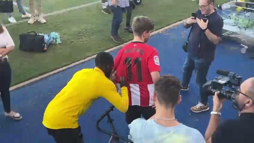 Watch Touching moment a disable meets his idol Inaki Williams after stars training in Spain