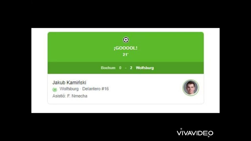 Gol de Jakub Kamiński  Bochum 0-2 Wolfsburgo